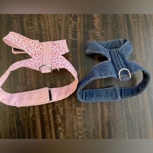 Two Small Dog Designer Harnesses 9” neck